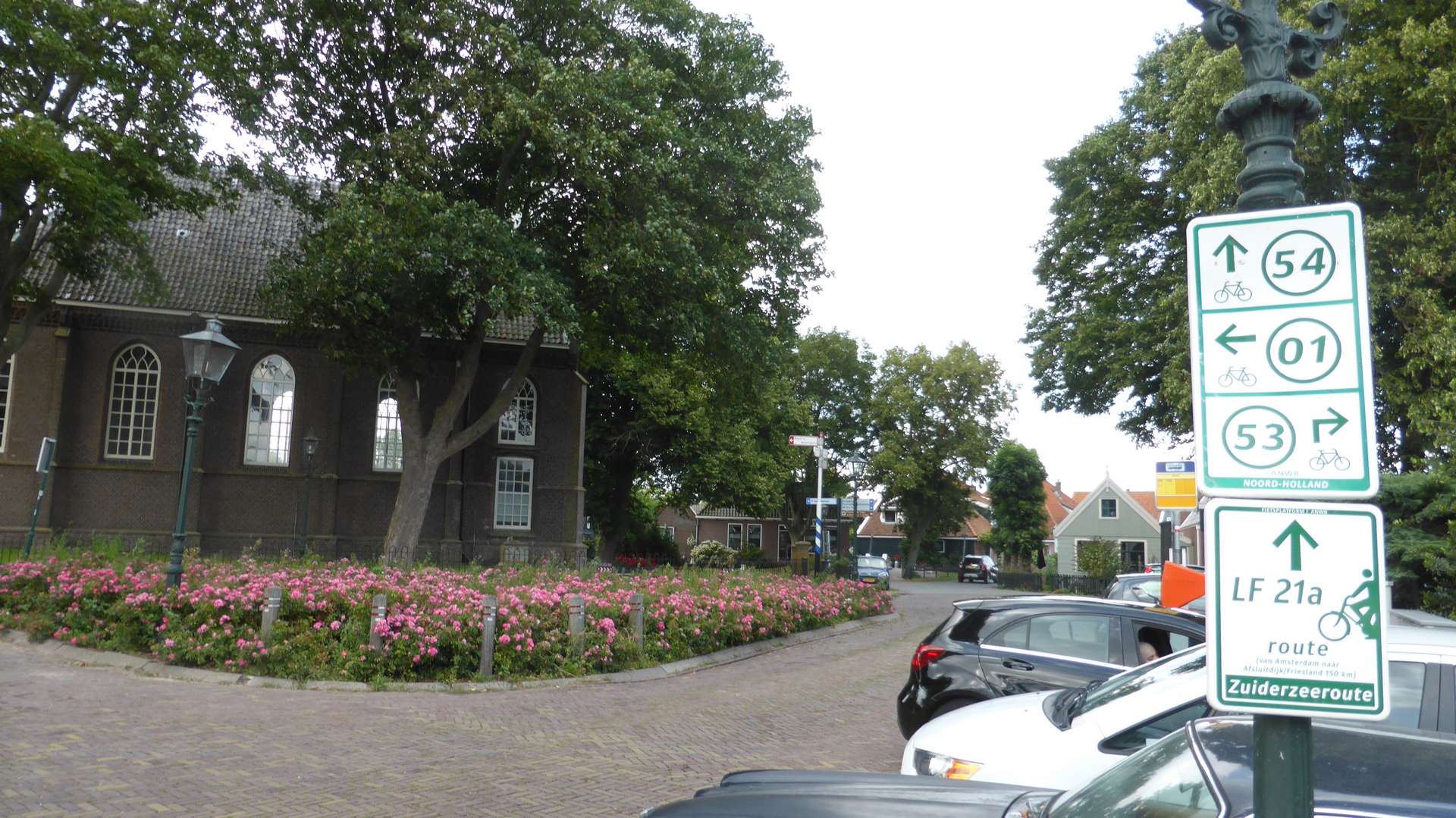 Skrzyżowanie szlaków rowerowych w Holandii