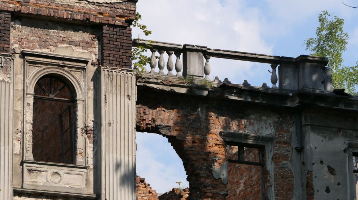 Ruiny pałacu w Sławikowie.